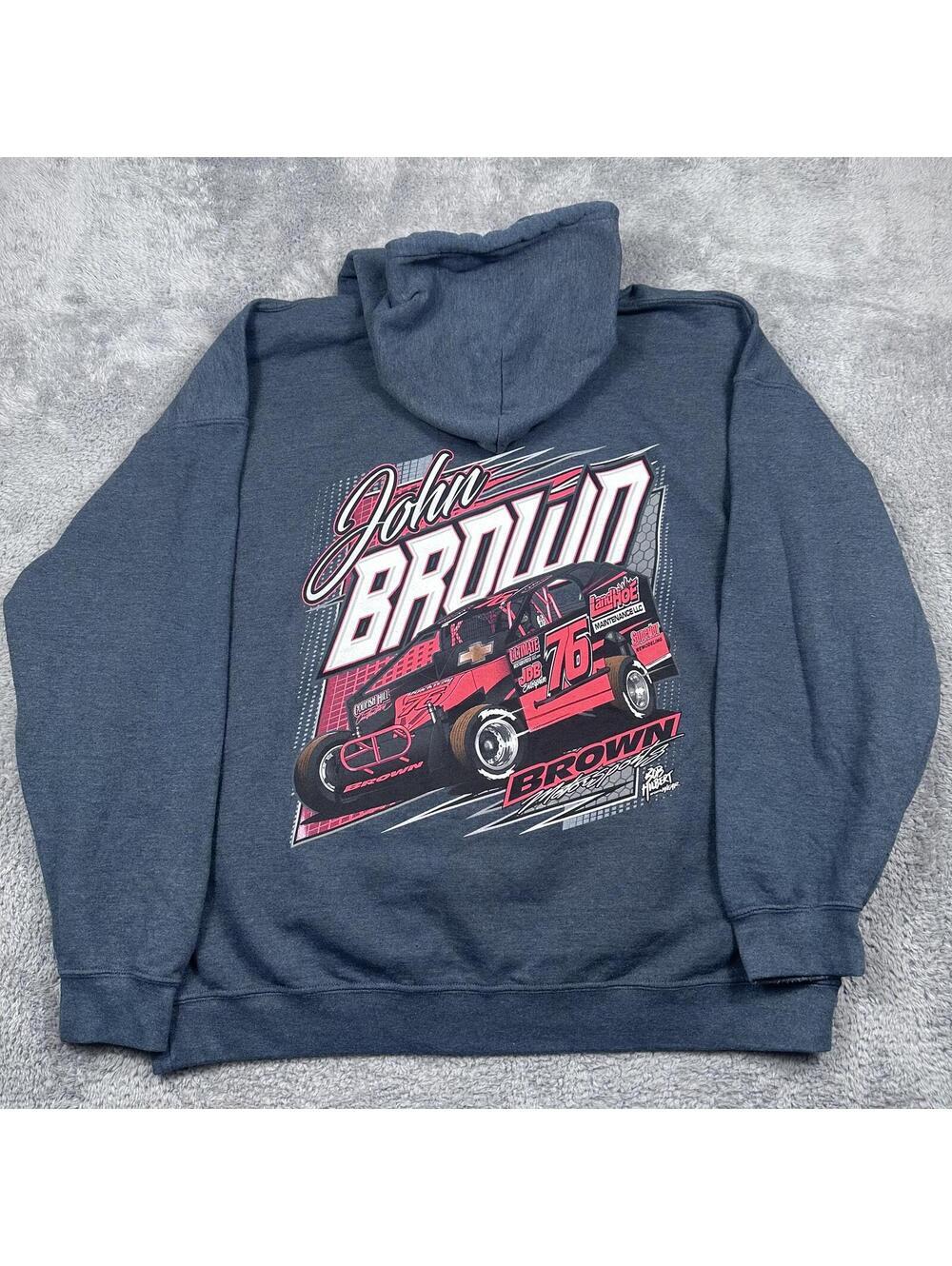 Gildan Heavy Blend Hooded Sweatshirt with John Brown 76 Graphic - Picture 9 of 10